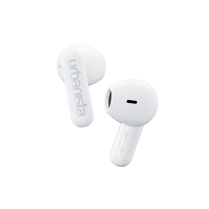 URBANISTA COPENHAGEN Bluetooth earphones black 32 hours total playtime Noise-reducing microphone Touch controls IPX4 dusty white