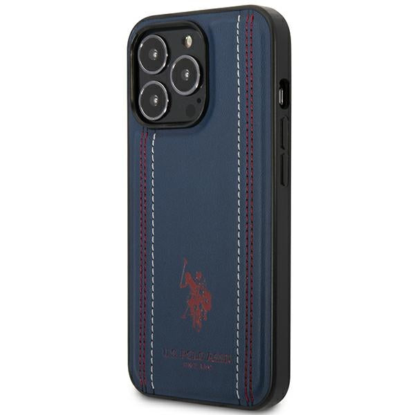 US Polo USHCP14XPFAV iPhone 14 Pro Max 6.7" navy/navy blue Leather Stitch