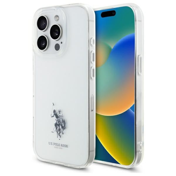 US Polo USHCP15XUSMT iPhone 15 Pro Max 6.7" Clear/Transparent IML Printed Double Horse Logo