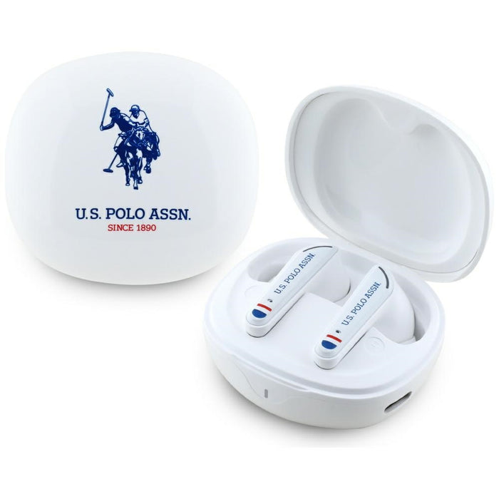 TWS US Polo DH Logo Bluetooth Headphones - White