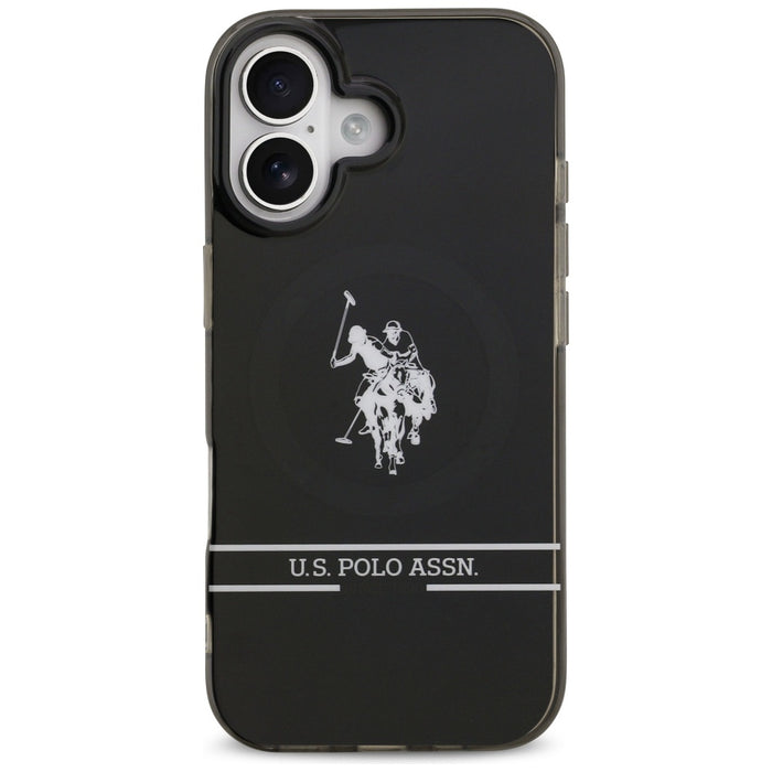 US Polo DH and Bottom Stripe Logo MagSafe iPhone 17 Case - Black