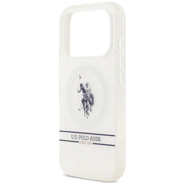 US Polo DH and Bottom Stripe Logo MagSafe Case for iPhone 17 Pro - White - Cell phone cases and covers<<<HurtelXML