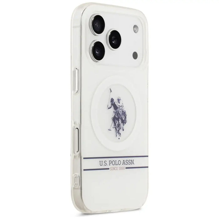 US Polo DH and Bottom Stripe Logo MagSafe Case for iPhone 17 Pro - White - Cell phone cases and covers<<<HurtelXML