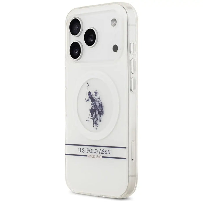 US Polo DH and Bottom Stripe Logo MagSafe Case for iPhone 17 Pro - White - Cell phone cases and covers<<<HurtelXML