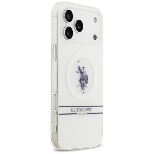 US Polo DH and Bottom Stripe Logo MagSafe Case for iPhone 17 Pro Max - White - Cell phone cases and covers<<<HurtelXML