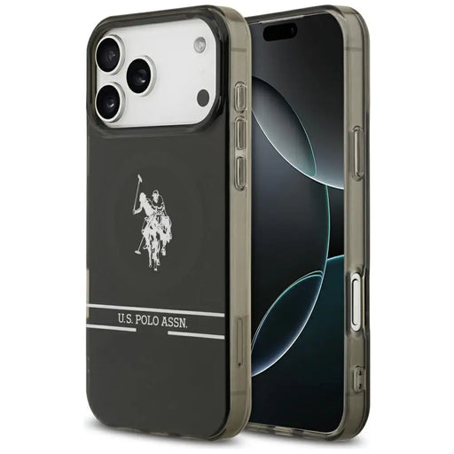 US Polo DH and Bottom Stripe Logo MagSafe Case for iPhone 17 Pro Max - Black - Cell phone cases and covers<<<HurtelXML