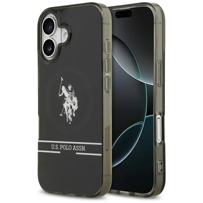 US Polo DH and Bottom Stripe Logo MagSafe iPhone 17 Case - Black - Cell phone cases and covers<<<HurtelXML