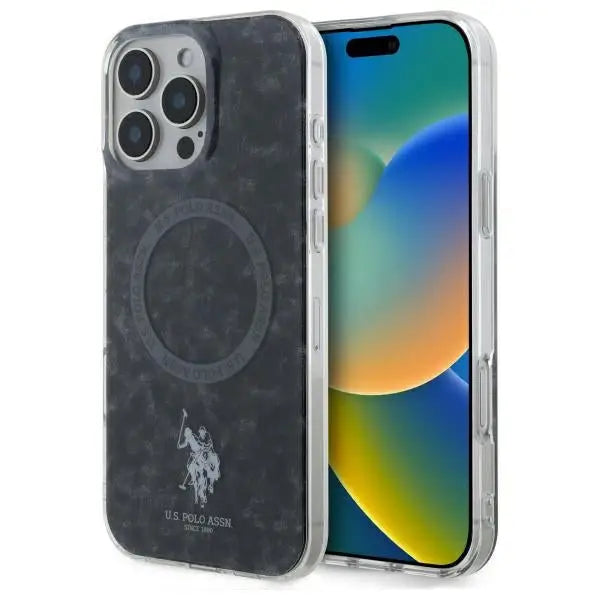 US Polo IML Ring MagSafe iPhone 16 Pro Case - Black - Cell phone cases and covers<<<HurtelXML