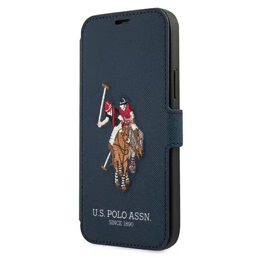 US Polo USFLBKP12LPUGFLNV iPhone 12 Pro Max 6,7’’ granatowy/navy book Polo Embroidery Collection - Cell phone cases