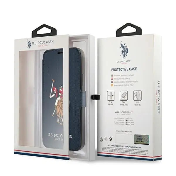 US Polo USFLBKP12MPUGFLNV iPhone 12/12 Pro 6,1’’ granatowy/navy book Polo Embroidery Collection - Cell phone cases