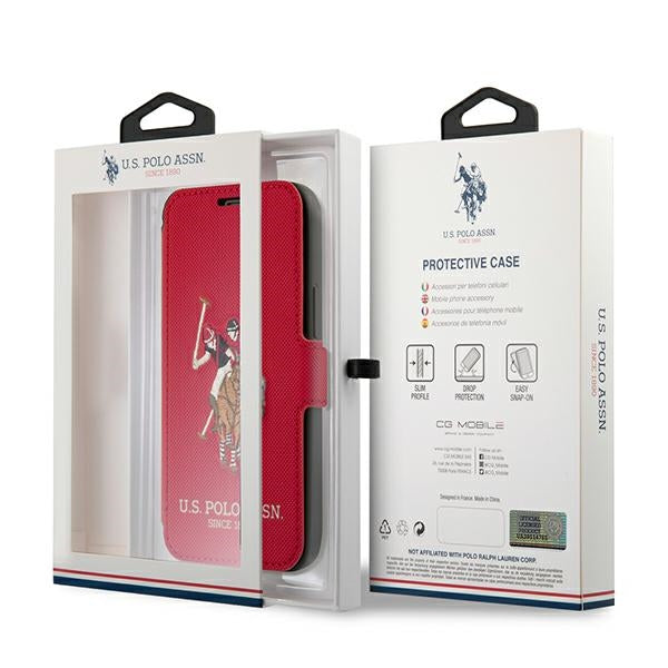 US Polo USFLBKP12MPUGFLRE iPhone 12/12 Pro 6,1’’ czerwony/red book Polo Embroidery Collection - Cell phone cases
