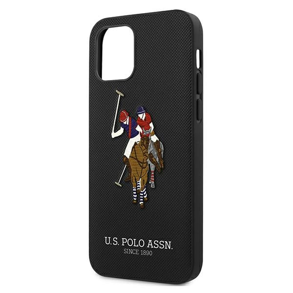 US Polo USHCP12LPUGFLBK iPhone 12 Pro Max 6.7’’ black/black Polo Embroidery Collection - Cell phone cases