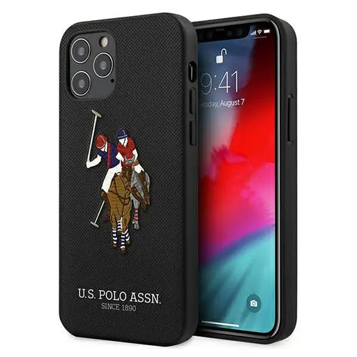 US Polo USHCP12MPUGFLBK iPhone 12/12 Pro 6.1’’ black/black Polo Embroidery Collection - Cell phone cases