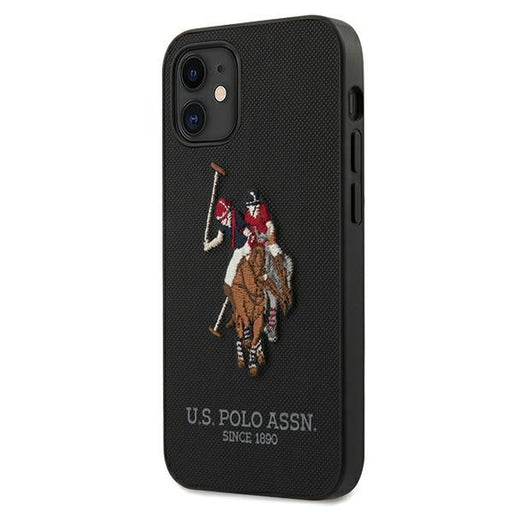US Polo USHCP12SPUGFLBK iPhone 12 mini 5,4’’ czarny/black Polo Embroidery Collection - Cell phone cases