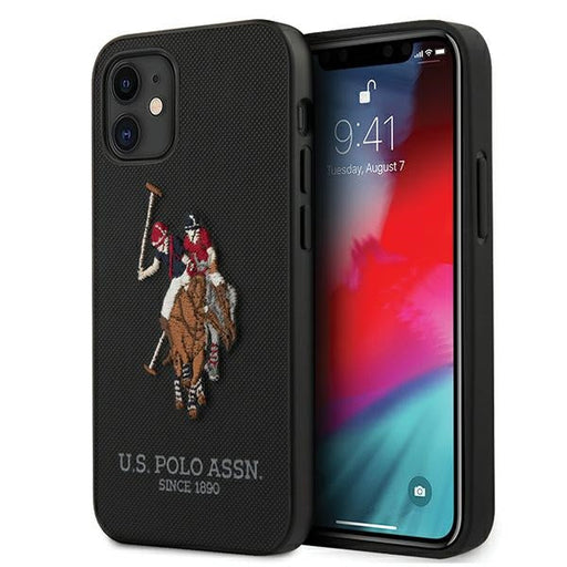 US Polo USHCP12SPUGFLBK iPhone 12 mini 5,4’’ czarny/black Polo Embroidery Collection - Cell phone cases