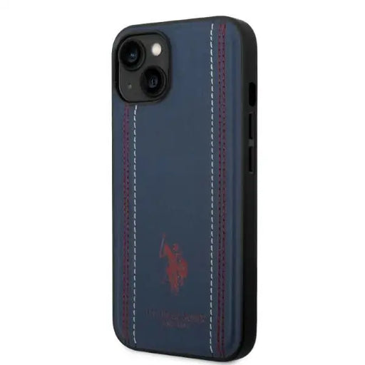 US Polo USHCP14MPFAV iPhone 14 Plus 6.7’’ navy/navy blue Leather Stitch - Cell phone cases and covers<<<HurtelXML