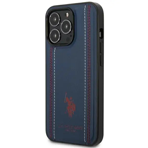 US Polo USHCP14XPFAV iPhone 14 Pro Max 6.7’’ navy/navy blue Leather Stitch - Cell phone cases and covers<<<HurtelXML