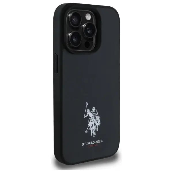 US Polo USHCP15XPGEK iPhone 15 Pro Max 6.7’’ black/black Leather Embroidered DH Color - Cell phone cases