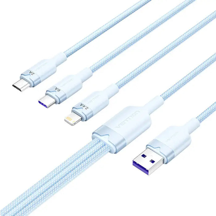 USB 2.0 A to 3-in-1 6A cable Vention CTRLG 1.5M (blue) - USB cables<<<Cables<<<IT Accessories<<<InnproXML