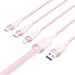 USB 2.0 A to 3-in-1 6A cable Vention CTRPG 1.5M (pink) - USB cables<<<Cables<<<IT Accessories<<<InnproXML