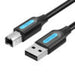 USB 2.0 A to B cable Vention COQBJ 2A 5m Black PVC - USB cables<<<Cables<<<IT Accessories<<<InnproXML