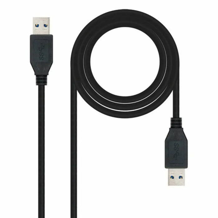USB 3.0 A to USB A Cable NANOCABLE 10.01.1002-BK Black 2 m - Компютър Кабели и адаптери<<<Компютри|