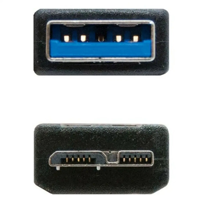 USB 3.0 A to Micro USB B Cable NANOCABLE 10.01.110-BK - Компютър Кабели и адаптери<<<Компютри|