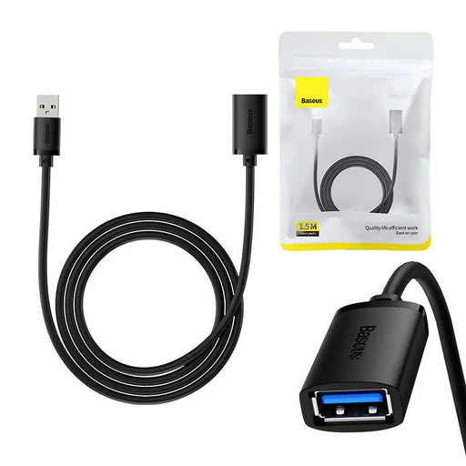 USB 3.0 Extension cable Baseus male to female AirJoy Series 1.5m (black) - USB cables<<<Cables<<<IT