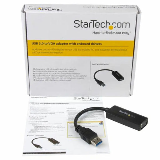 USB 3.0 to VGA Adapter Startech USB32VGAV Black - Компютър Кабели и адаптери<<<Компютри|