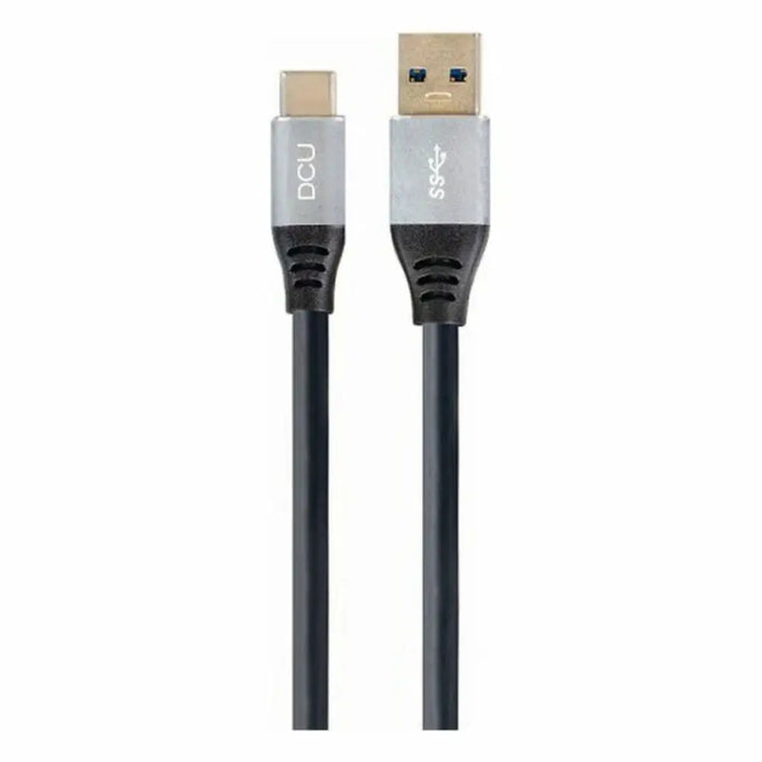 USB A to USB C Cable DCU Black (1,5M) - Електроника Телефони и таблети<<<Компютри| Електроника<<<BigBuy&&&USB зарядни и