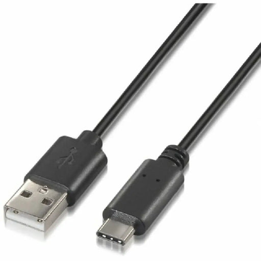 USB A to USB-C Cable NANOCABLE 10.01.2102 Black 2 m - Компютър Кабели и адаптери<<<Компютри| Електроника<<<BigBuy&&&USB