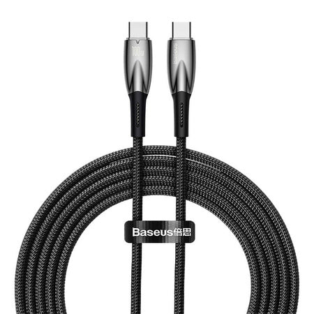 USB-C cable for USB-C Baseus Glimmer Series 100W 2m (Black) - USB-C to USB-C<<<USB cables<<<GSM