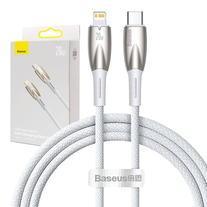 USB-C cable for Lightning Baseus Glimmer Series 20W 1m (White) - USB-C to Lightning<<<USB cables<<<GSM