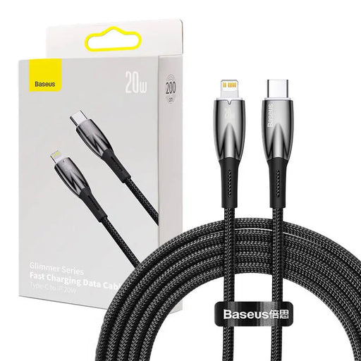 USB-C cable for Lightning Baseus Glimmer Series 20W 2m (Black) - USB-C to Lightning<<<USB cables<<<GSM
