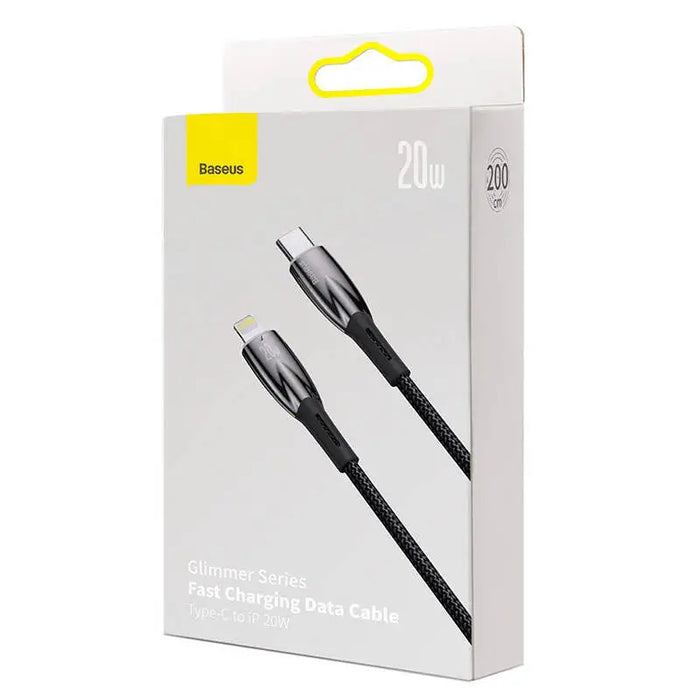 USB-C cable for Lightning Baseus Glimmer Series 20W 2m (Black) - USB-C to Lightning<<<USB cables<<<GSM