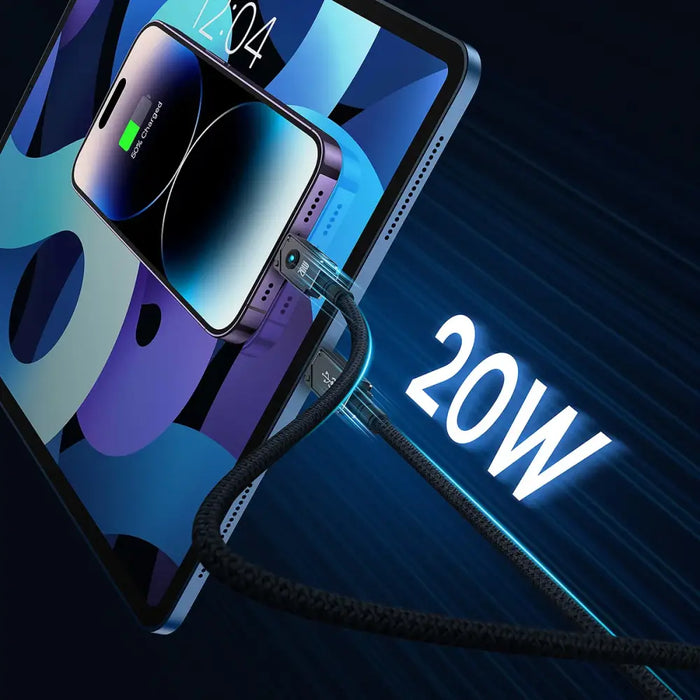 USB C cable - Lightning Baseus Unbreakable 20W 480Mbps 1m - black - Cell phone cables<<<HurtelXML&&&USB