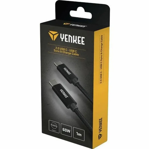 USB-C Cable Yenkee YCU C101 BK 1 m - Компютър Кабели и адаптери<<<Компютри| Електроника<<<BigBuy&&&USB