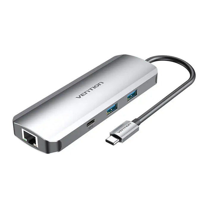 USB-C Docking Station to HDMI USB-C 2x USB3.0 RJ45 SD TF TRRS 3.5mm PD 0.15m Vention TOMHB (gray) - Docking