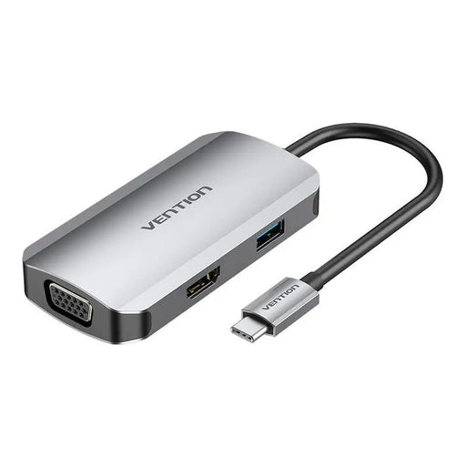 USB-C Docking Station to HDMI VGA USB 3.0 PD 0.15m Vention TOAHB gray - Docking stations<<<IT