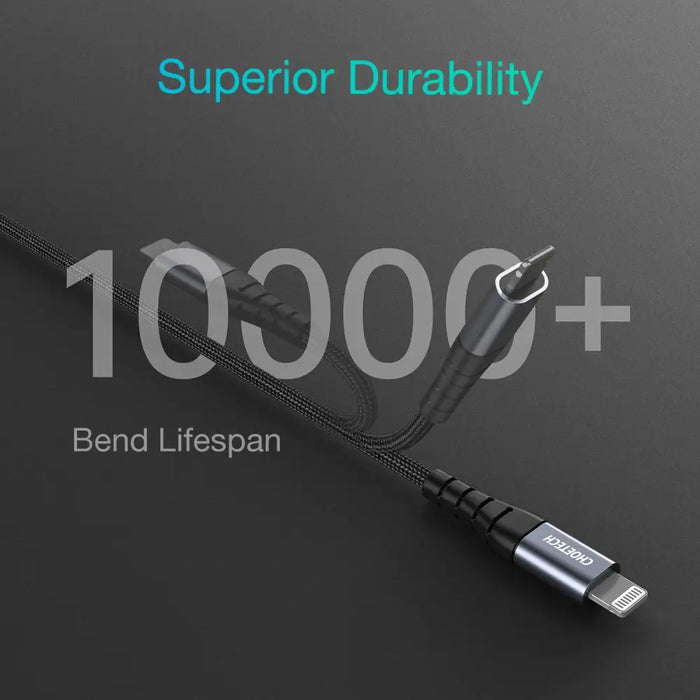 USB-C - Lightning Choetech IP0042 MFi cable 480Mb/s 3A 3m - black - Cell phone cables<<<HurtelXML