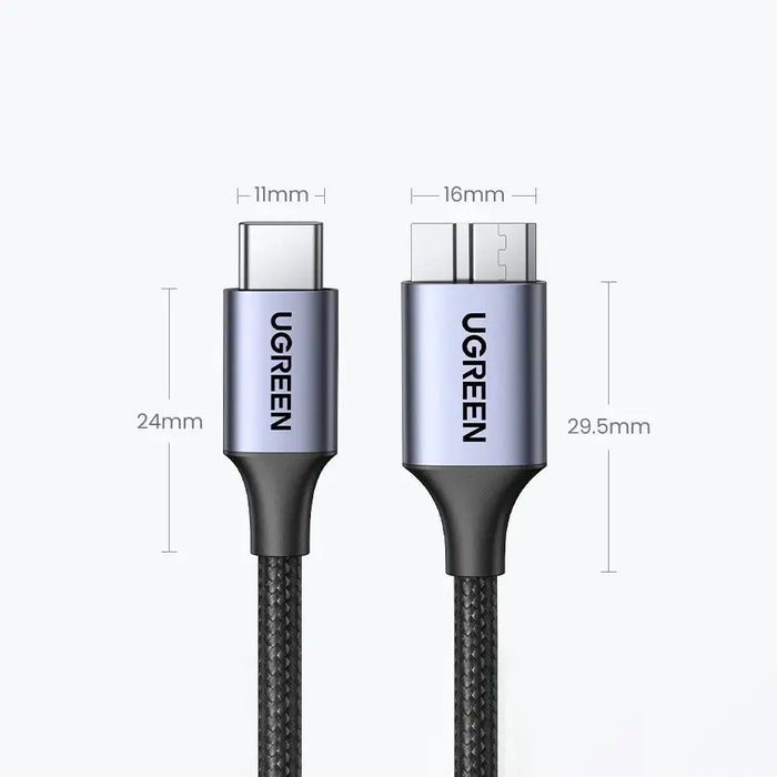 USB C / micro USB-B 3.0 cable Ugreen US565 5Gb/s 3A 0.5m - gray - Cell phone cables<<<HurtelXML