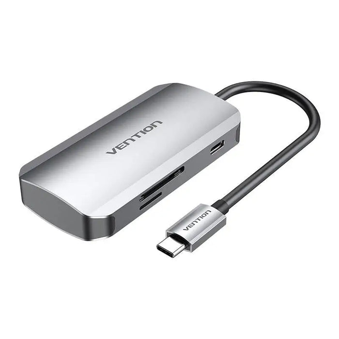 USB-C to 3x USB3.0 Docking Station SD TF PD 0.15m Vention TNHHB gray - Docking stations<<<IT