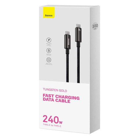 USB-C to USB-C cable Baseus Tungsten Gold 240W 1m (black) - USB-C to USB-C<<<USB cables<<<GSM