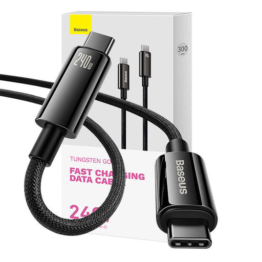 USB-C to USB-C cable Baseus Tungsten Gold 240W 3m (black) - USB-C to USB-C<<<USB cables<<<GSM