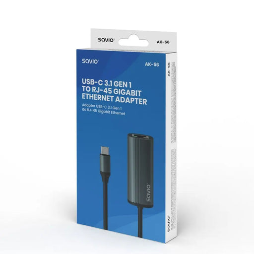 USB-C to Ethernet Adapter Savio AK-56 - Адаптери<<<Компютър Кабели и адаптери<<<Компютри|