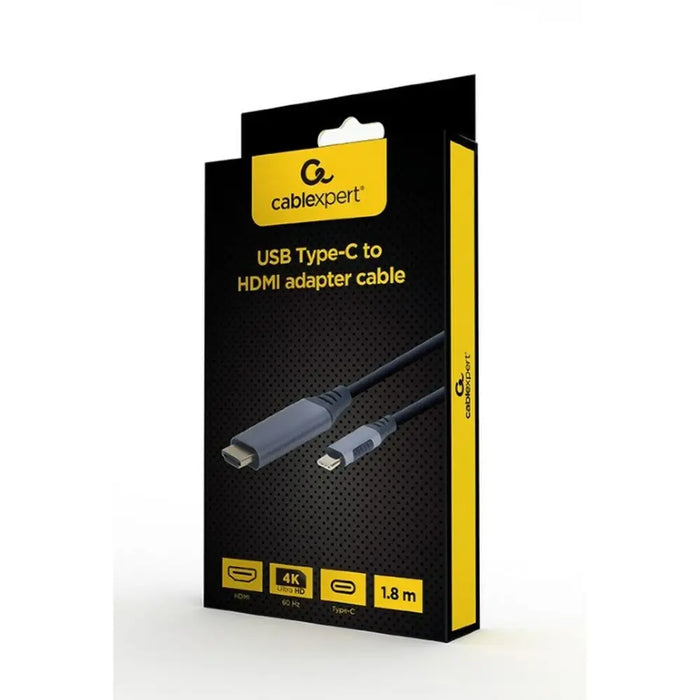 USB-C to HDMI Cable GEMBIRD CC-USB3C-HDMI-01-6 Black Grey 1,8 m - Адаптери<<<Компютър Кабели и адаптери<<<Компютри|