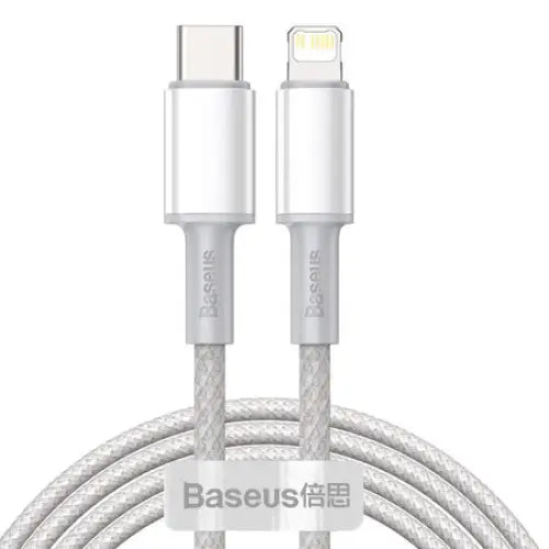 USB-C to Lightning Baseus High Density Braided Cable 20W PD 2m (white) - USB-C to Lightning<<<USB cables<<<GSM
