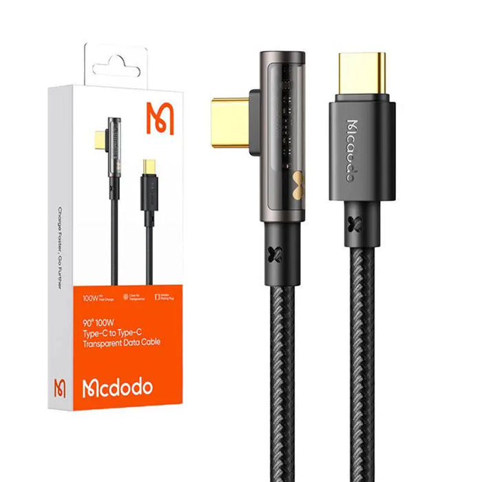 USB-C to USB-C Prism 90 degree cable Mcdodo CA-3401 100W 1.8m (black) - USB to USB-C<<<USB cables<<<GSM