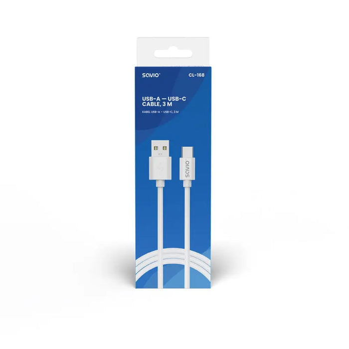 USB cable 2 m USB 2.0 USB A - USB C White SAVIO CL-168 - USB cablesAKG-KAB<<<GSM accessoriesAKG<<<ActionPL