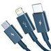 USB cable 3in1 Baseus Superior Series USB to micro USB / USB-C / Lightning 3.5A 1.5m (blue) - Combo Cables<<<USB